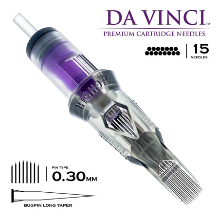 Bishop Da Vinci V2 Curved Mag Tattooing Needle Cartridges bugpin 15 needleslong taper
