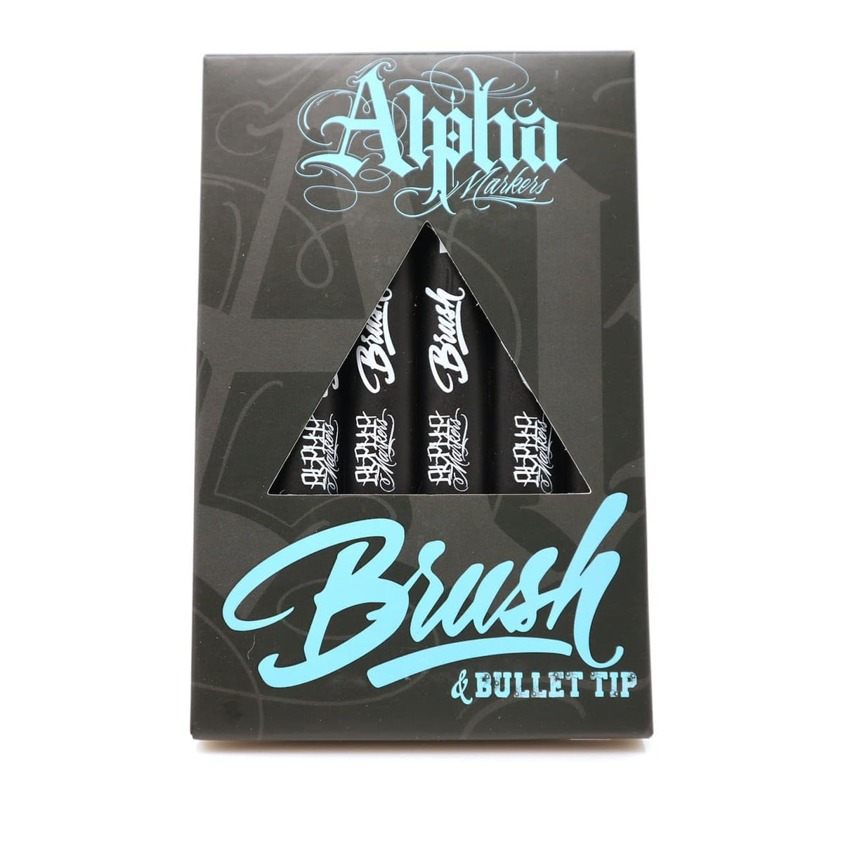 Alpha Markers Skin Marker Set Brush and Bullet Tip Black Box