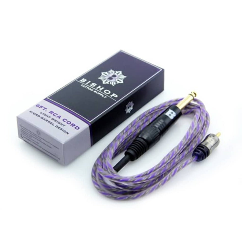 Bishop Premium Lightweight RCA Cord – 6 ft for Tattoo Machines