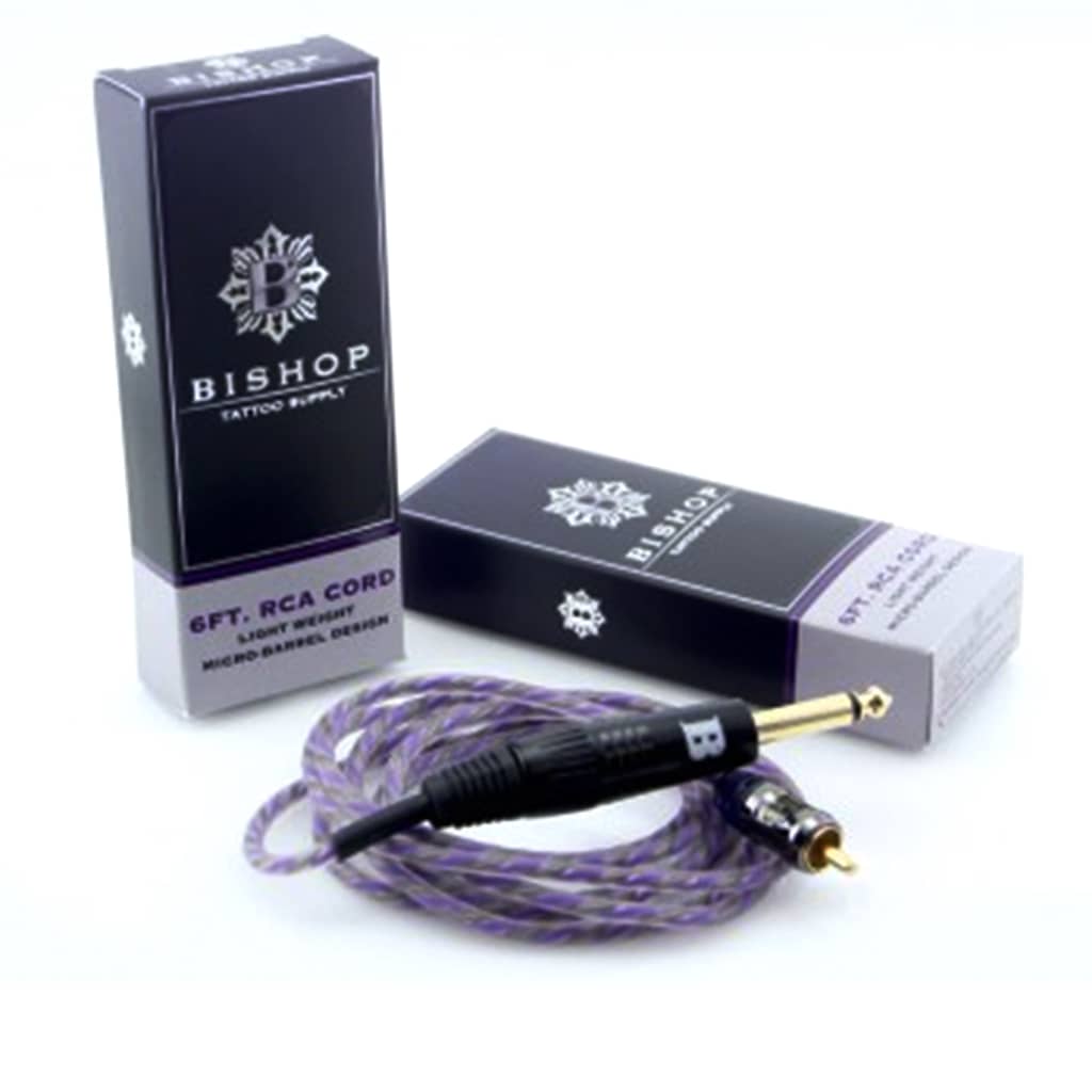 Bishop Premium Lightweight RCA Cord – 6 ft for Tattoo Machines