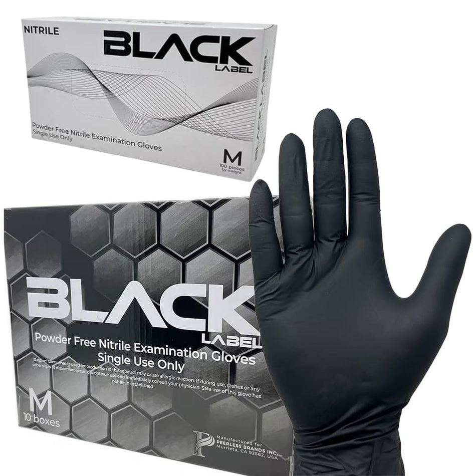 Black Label Nitrile Powder Free Gloves For Tattooing