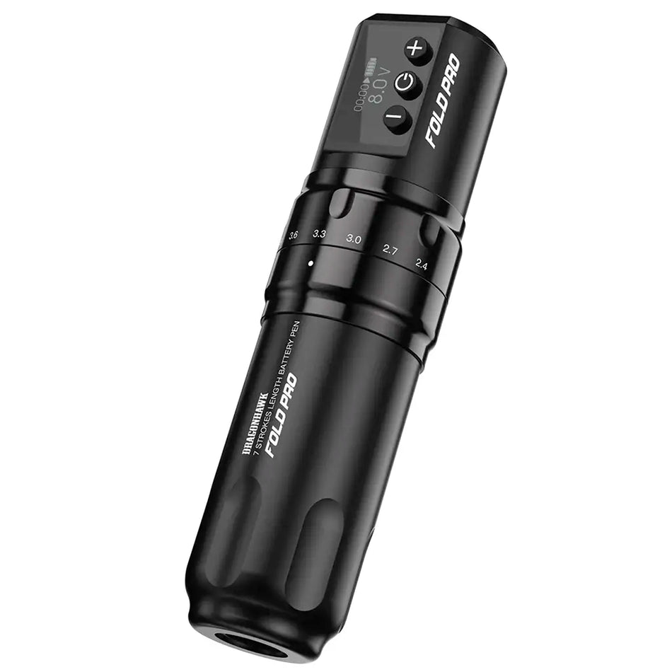 Dragonhawk Fold Pro Wireless Tattoo Pen Machine with 7 Stroke Length