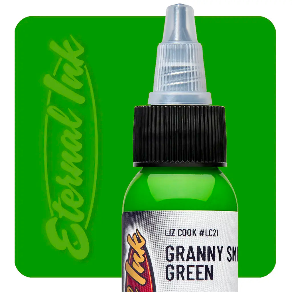 Eternal Granny Smith Green Tattoo Ink With Tile
