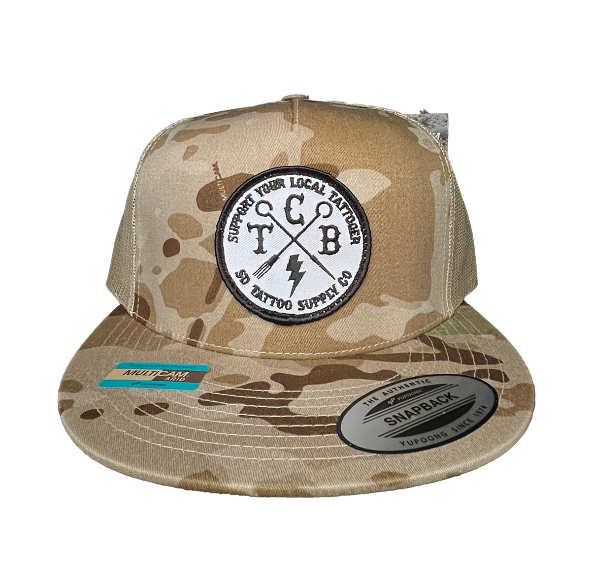 SD Tattoo Supply OG Trucker Hat Tan Camo