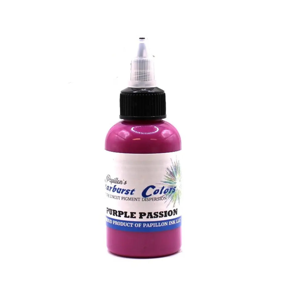 Starburst Purple Passion Tattoo ink in a 2 ounce bottle