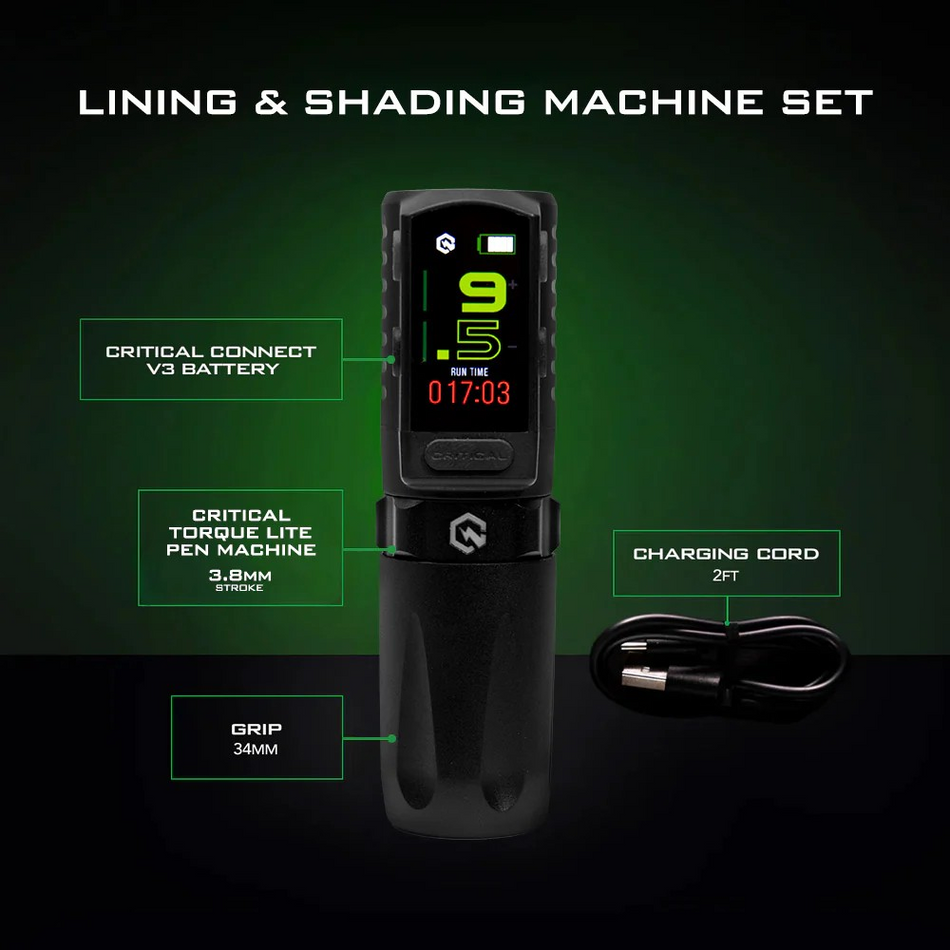 Critical Torque Lite Lining & Shading Tattoo Machine (3.8 stroke)