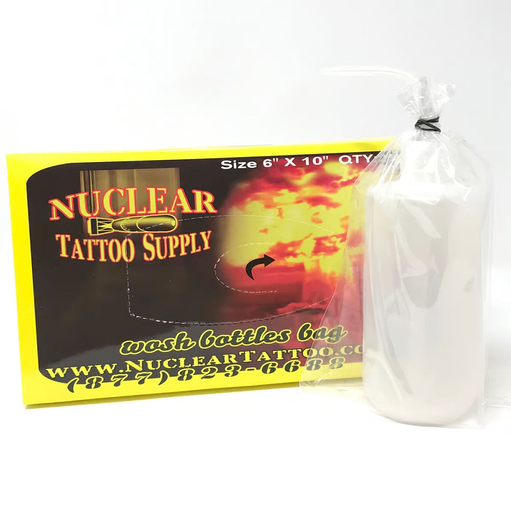 Nuclear Tattoo Wash Bottle Bag 6" X 10"