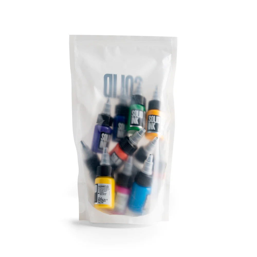 Solid Ink 12 Color Tattooing Ink Set 1/2 oz