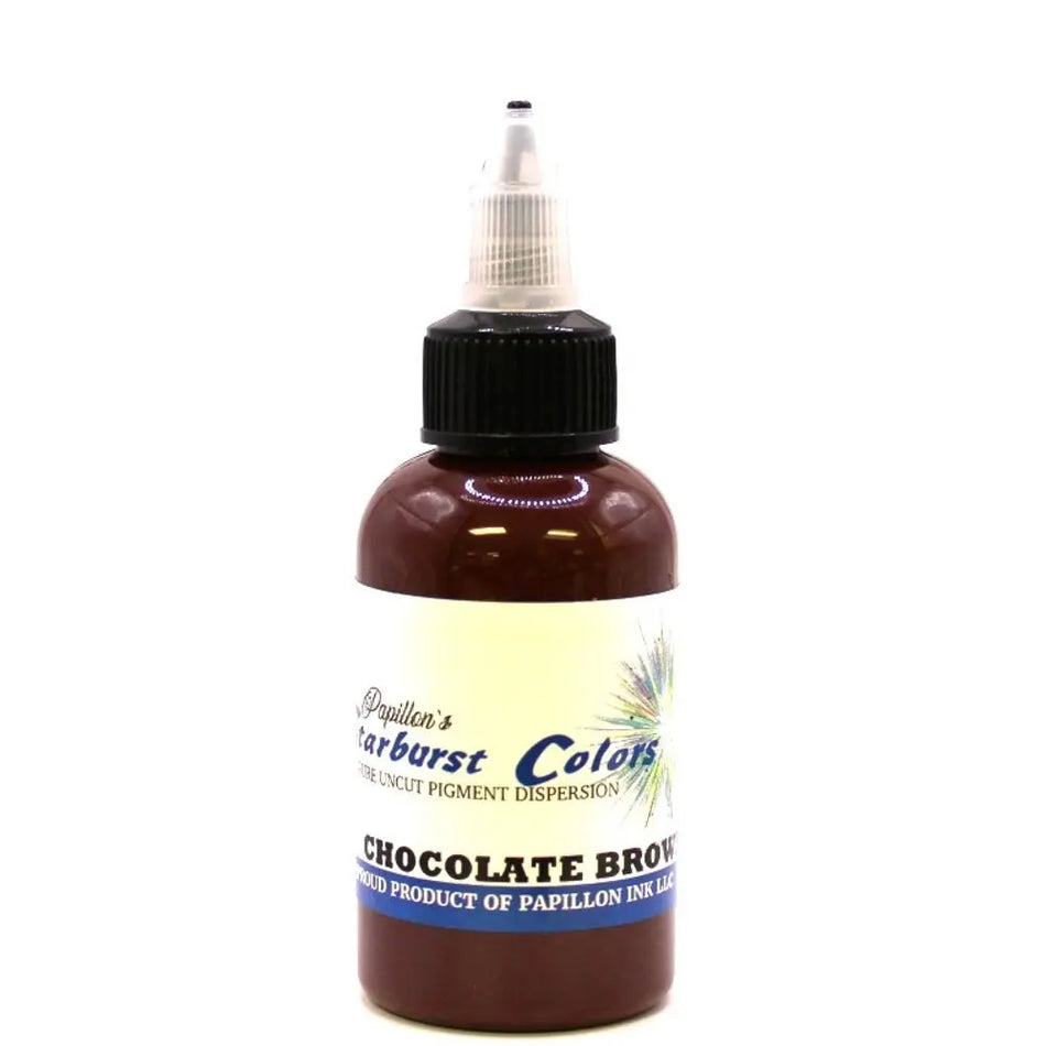 Starburst Chocolate Brown Tattoo Ink in a 2oz bottle