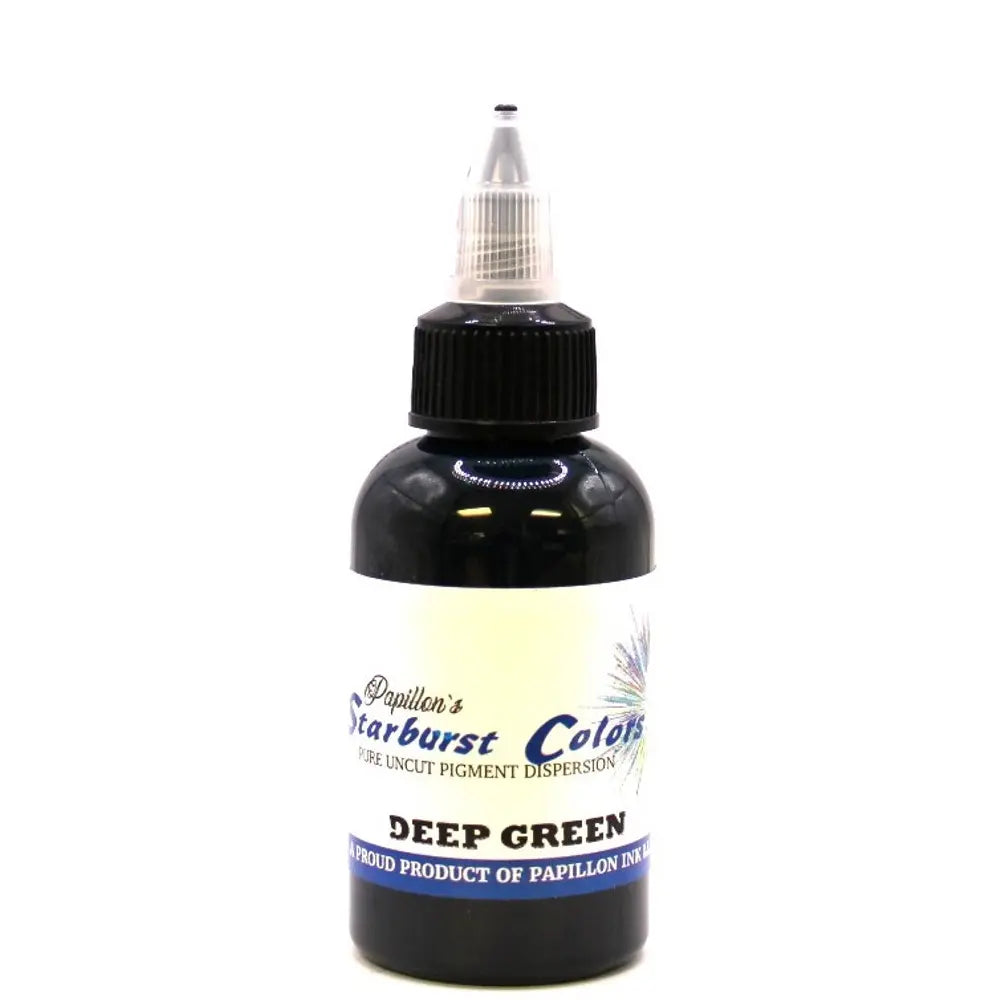 Starburst Deep Green Tattoo Ink in a 2oz bottle