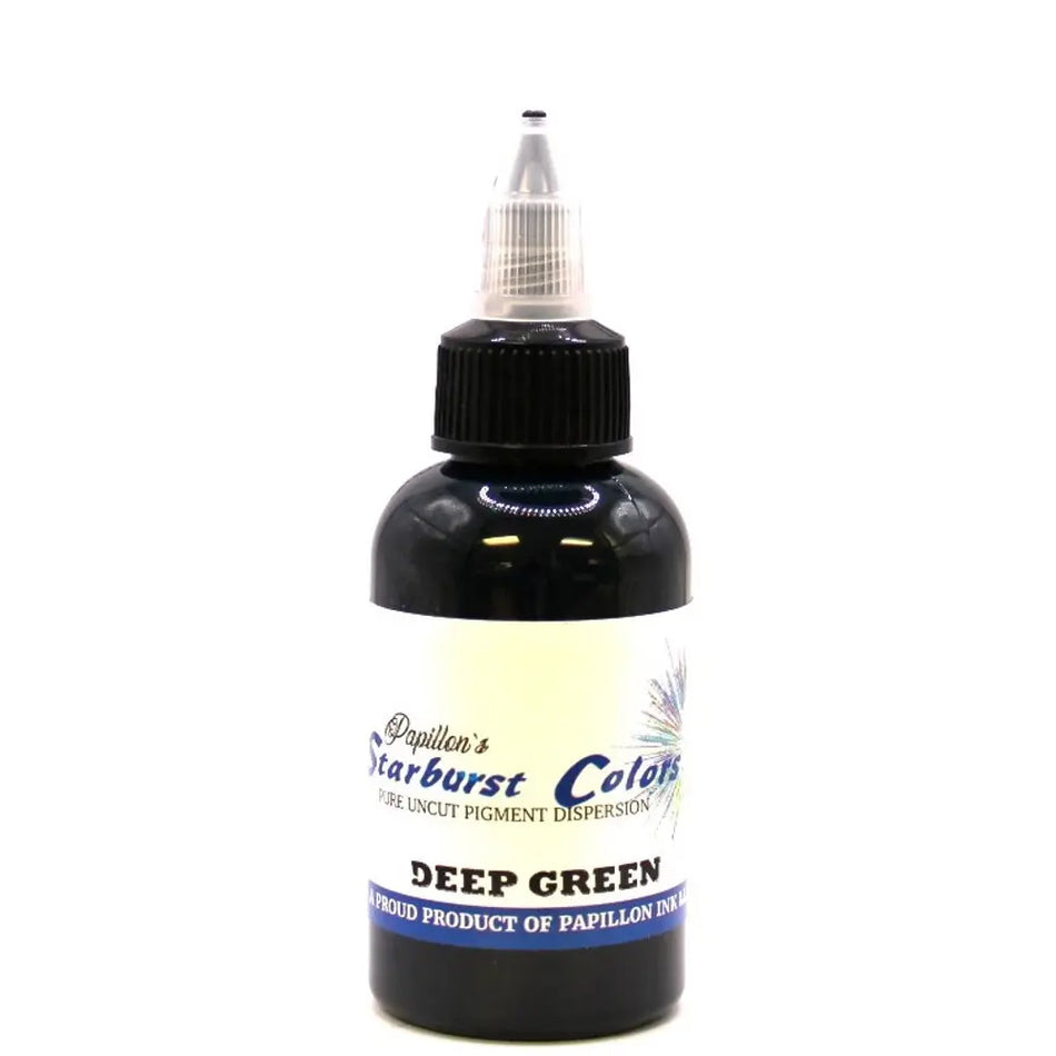 Starburst Deep Green Tattoo Ink in a 2oz bottle