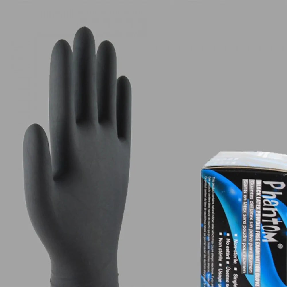 Adenna's Phantom Black Latex Powder Free Examination Gloves