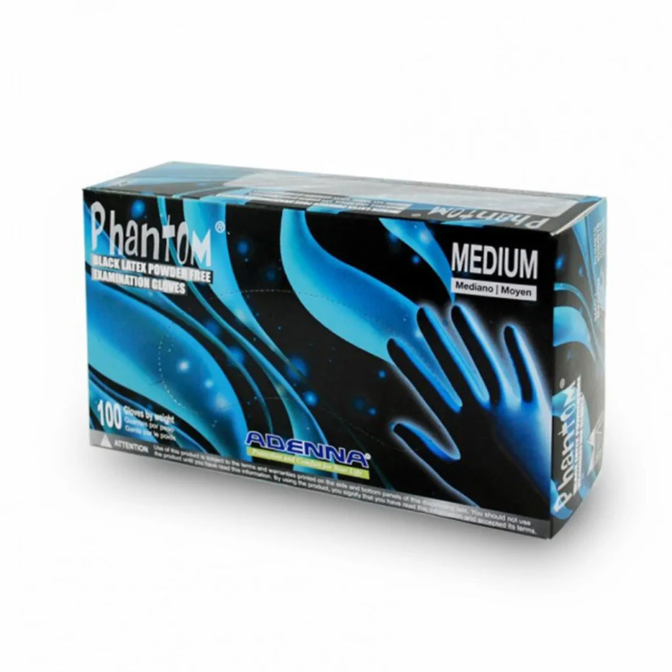 Adenna's Phantom Black Latex Powder Free Examination Gloves