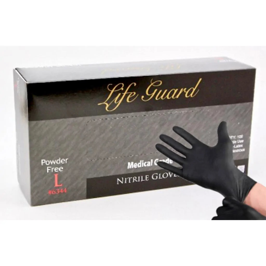 Life Guard SOFT Black Nitrile Medical Gloves # 6340