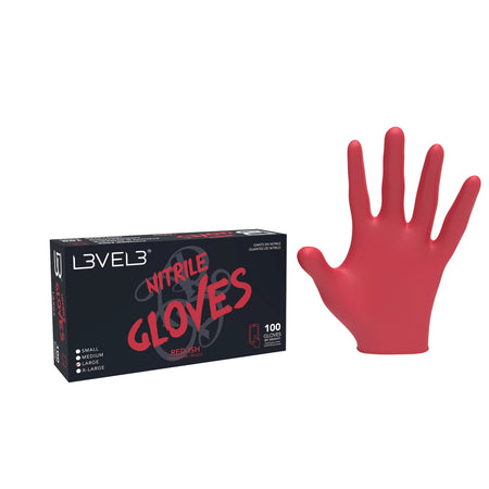 Level 3 Nitrile Gloves in Red