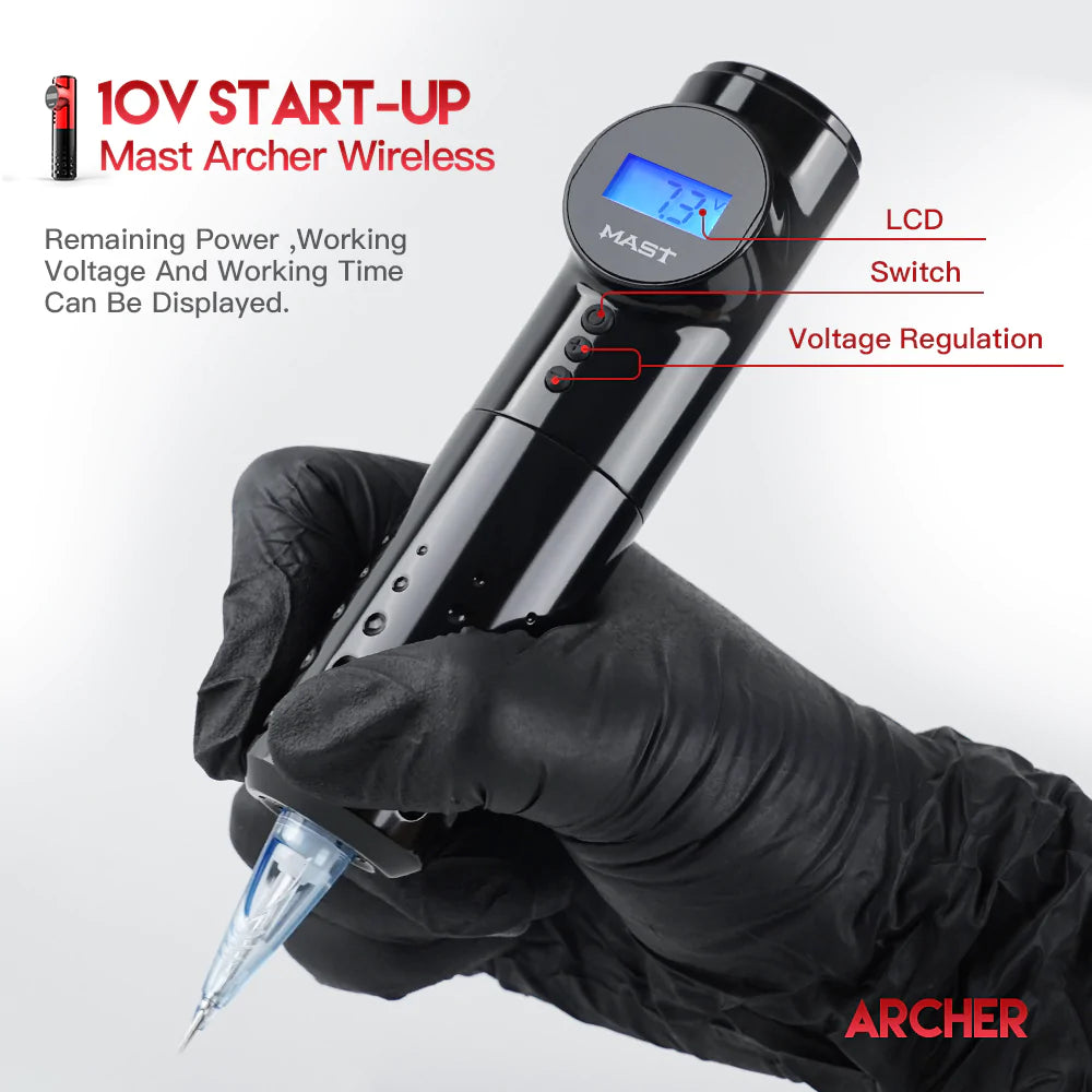 MAST-ARCHER Wireless Battery Pen Rotary Tattoo Machine