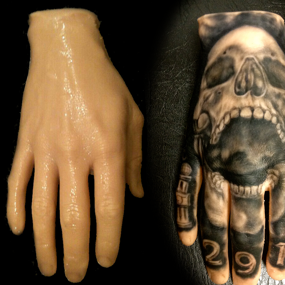 A Pound of Flesh Hand Tattoo Practice